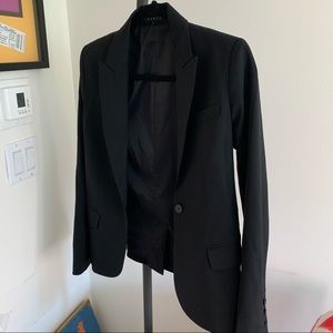 Theory black blazer. Technical stretch wool.